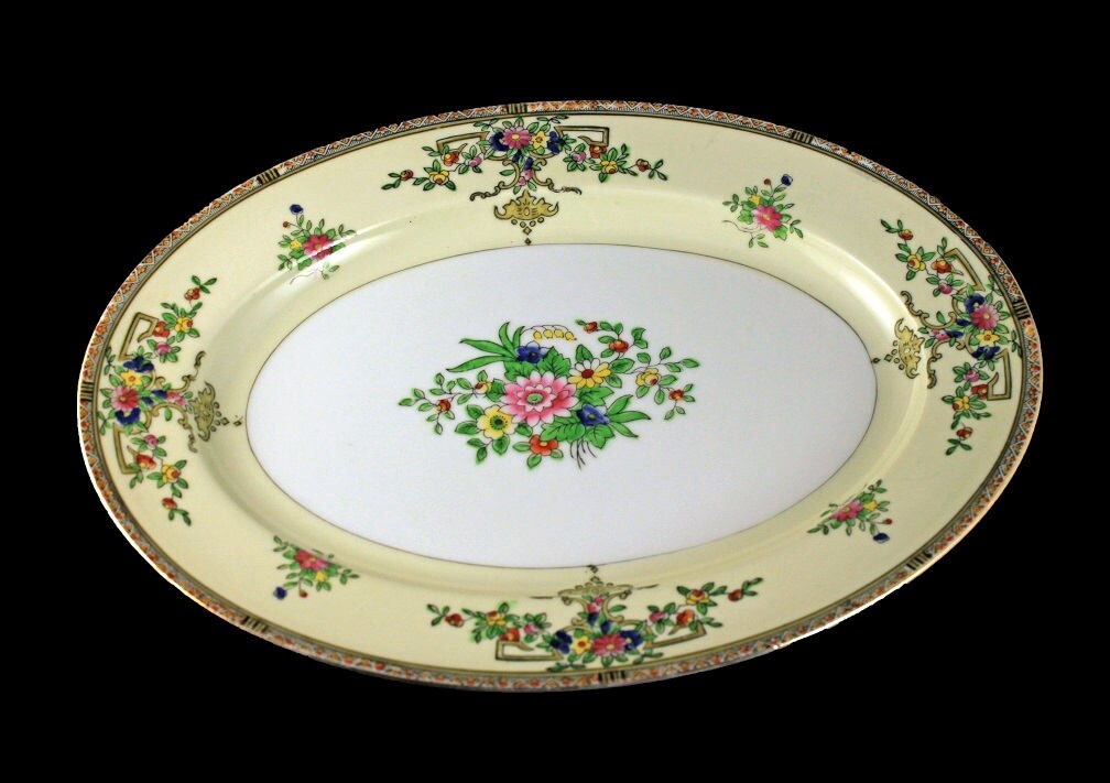 Oval Platter, Noritake, Floral Pattern, Serving Platter, Gold Trimmed