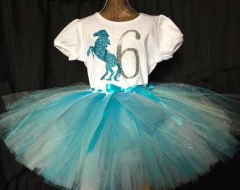 Girl's sixth birthday outfit, 6th birthday shirt, 6 year old girls birthday outfit, turning 6, girls 6th birthday, cowgirl birthday, horse