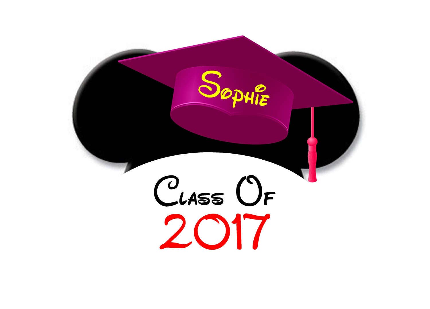 Disney Graduation 'Class Of' Any Colour/Any Year PERSONALISED T