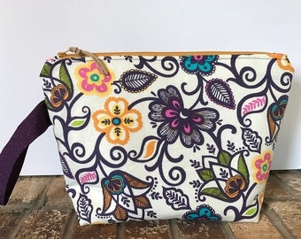 Floral Project Bag, Knitting Project Bag, Project Bag, Crochet Project Bag, Travel Bag, Makeup Bag