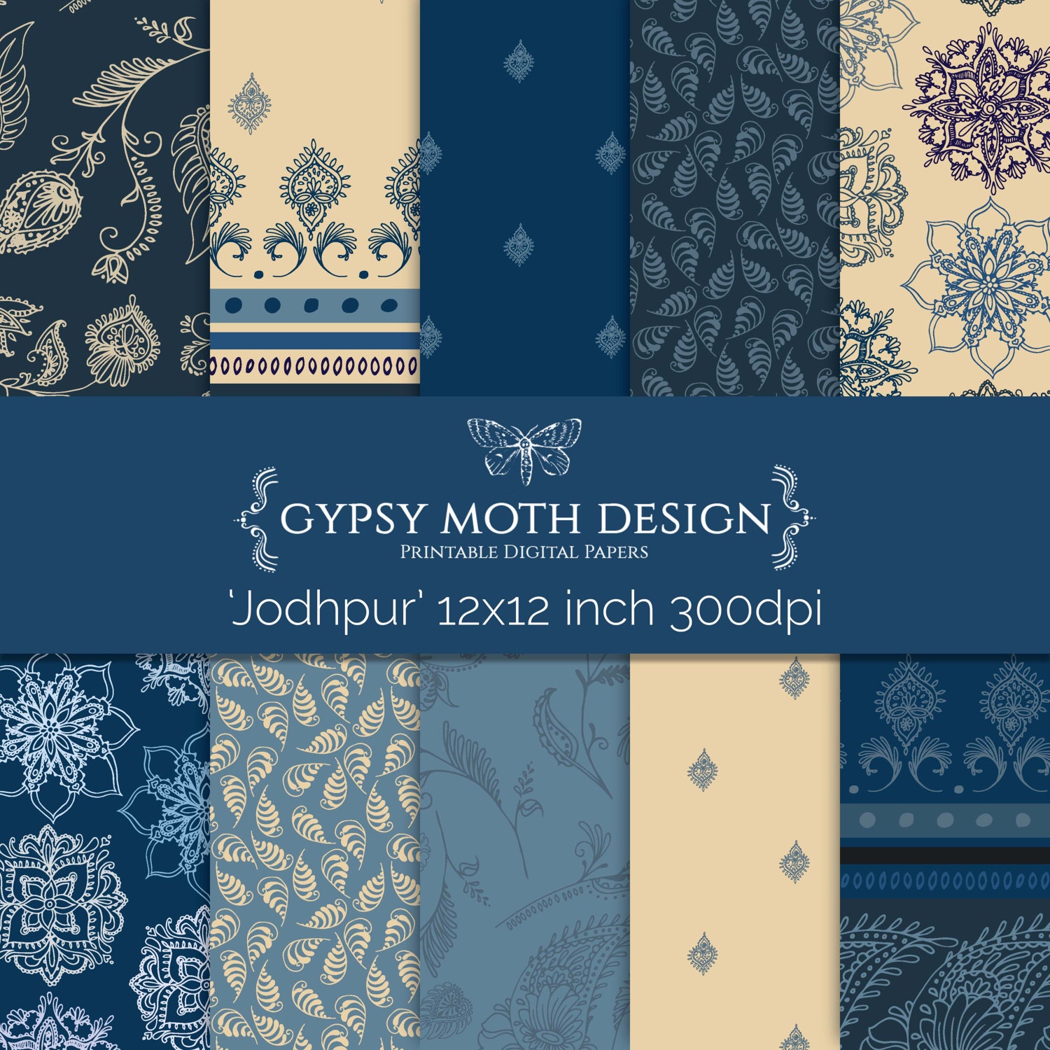 Indian Digital Paper Digital Scrapbook Printable Paper Pack