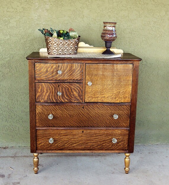 Quarter Saw Oak Hat Box Dresser Antique