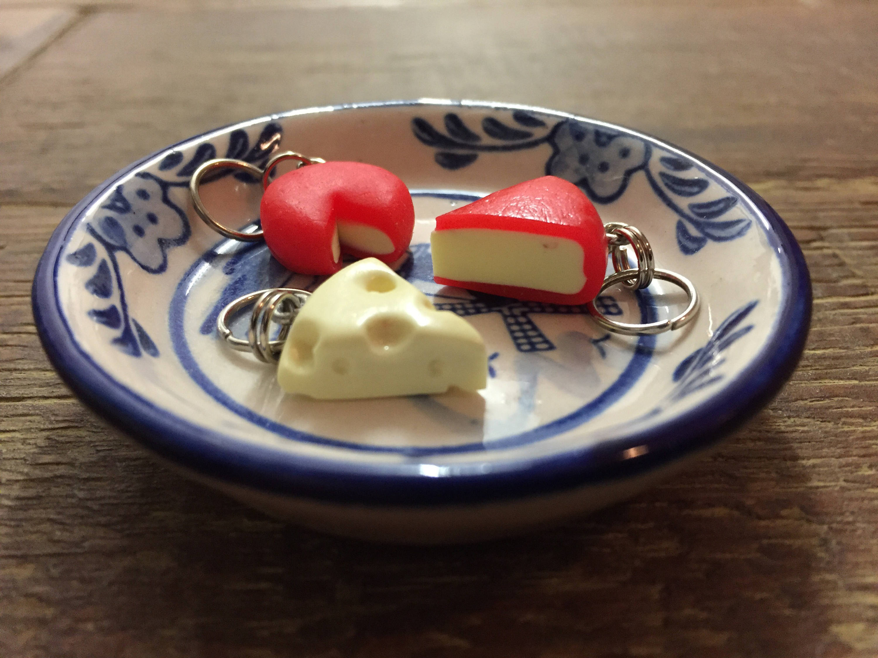 Handmade Swiss Edam Babybel Cheese Polymer Clay Knitting