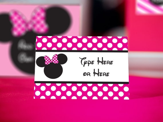 Minnie Mouse Party Food Labels Free