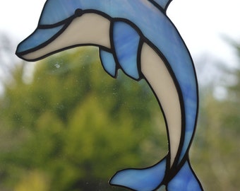 Stain glass dolphin | Etsy