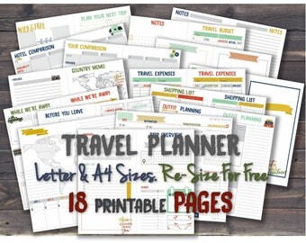 Travel journal inserts vacation planner A4 binder countdown diary itinerary photo album_ Any Resize is FREE