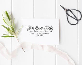 Return Address Stamp, Custom Address Stamp, Self Inking Return Address Stamp, Custom Self Inking Stamp, NewlyWeds Gift, Housewarming Gift