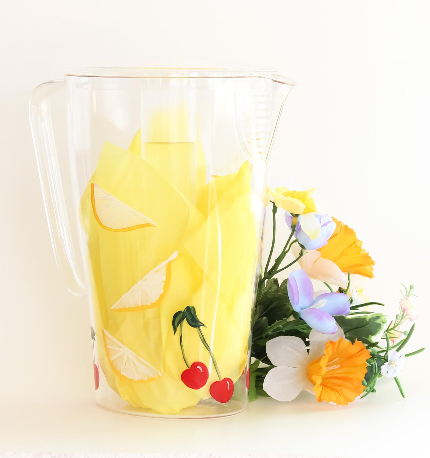 Hand Painted Acrylic Lemonade Pitcher