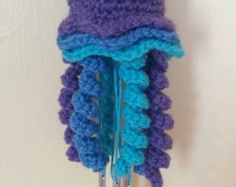 Crochet Jellyfish Wind Chime- Handmade Jellyfish - Sea Creature Gifts - Wind Chime - Children's Bedroom Accessory - Garden Gifts
