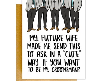 Will You Be My Groomsman Card, Funny Groomsman Card, Best Man Card, Wedding Card, Be My Groomsman Card, Be My Groomsmen Card