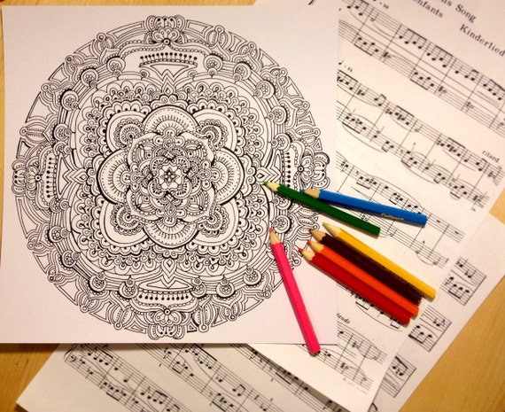 Download MUSIC Mandala/coloring page/Instant download/coloring/adult