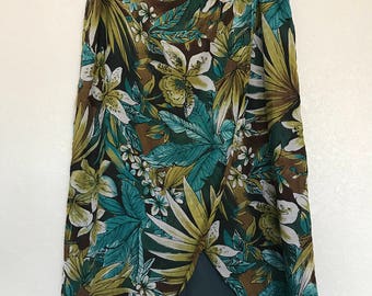 CLEARANCE Green and blue floral Barry Brocken skirt