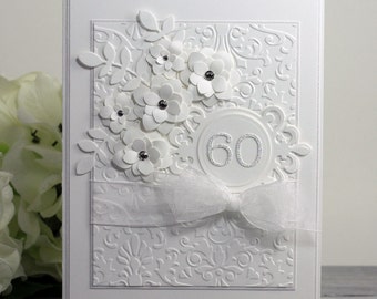 60th Anniversary Card - Anniversary Wishes Card - Diamond Anniversary - 3D Card - Luxury Card - Fancy Card - Greeting Card - 60 Anniversary