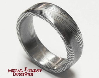stainless damascus steel ring stainless steel wedding band wedding ring damascus ring - Stainless Steel Wedding Rings stainless damascus steel ring stainless steel wedding band wedding ring damascus ring - Stainless Steel Wedding Rings