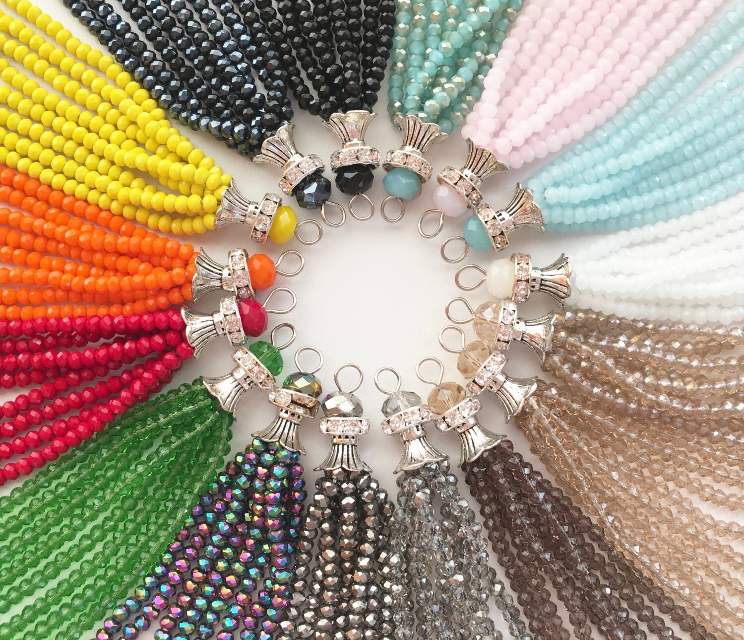 Crystal Tassel, Beaded Tassel, Tassel, Tassel Pendant, Tassel Charm