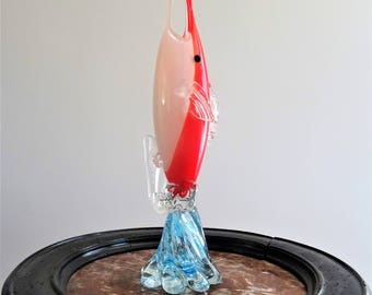 Vintage Venice praticality 60s fish Murano glass vase