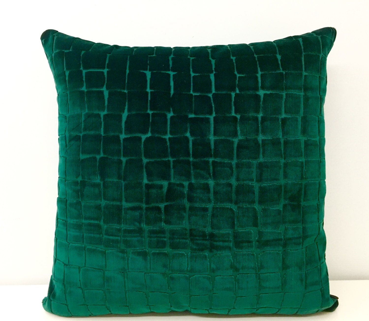 Emerald Green Velvet Pillow Cover Green Pillow by artdecopillow