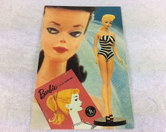 Original Barbie 1959 Post Card - Nostalgic Barbie Postcard 1989