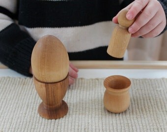 Montessori Toys, Wooden Egg and Cup, Peg and Cup, Montessori Baby, Montessori Toddler, Organic Baby Gift, Wooden Baby Toys, Educational Toys