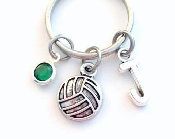 Volleyball Keychain, Gift for Volley Ball Key Chain Teenager Teenage Teen Boy Girl Initial Team Birthday Present Sport Athlete Jewelry women