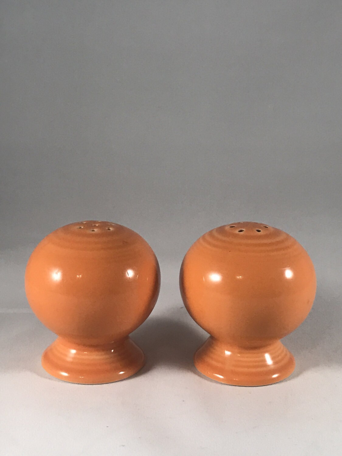Vintage Orange Fiestaware Ball Salt and Pepper Shakers Homer