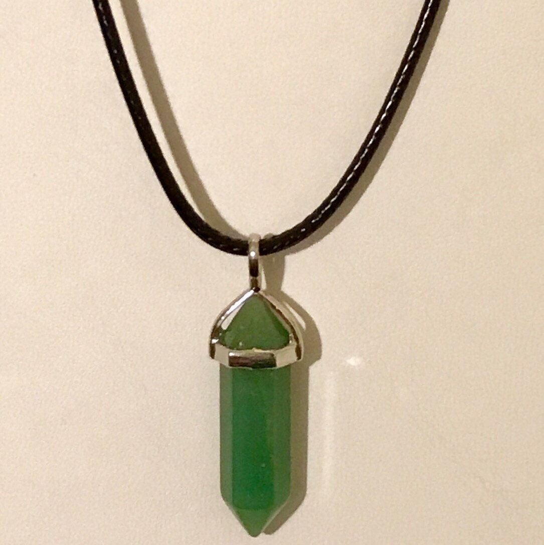Green Aventurine pendants pointed pendants Crystal