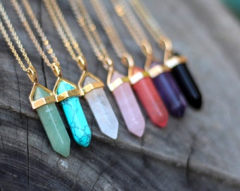 Crystal Necklace - Healing Crystals and Stones - Choker Necklace - Crystal Pendant - Healing Crystals - Crystal Choker - Crystal Jewelry