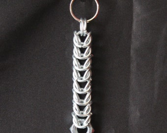 Steel Chainmaille Keychain Box Weave with Nut || Keyfob, Warior, Nerd, Geek, LARP, SCA, Medieval, Renaissance, Costume, Clothing