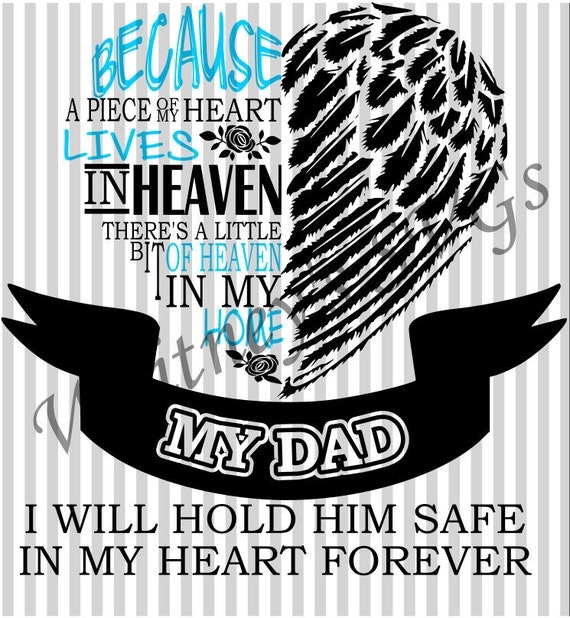 Download A Piece of My Heart Lives in Heaven Dad SVG DXF Cutting File from WhitneysSVGs on Etsy Studio