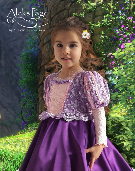 Rapunzel Dress, Disney Princess Tangled Cosplay Costume for kid, Halloween Outfit, Birthday Gift Clothing, Photo Prop, Fantasy Gown, Outfits