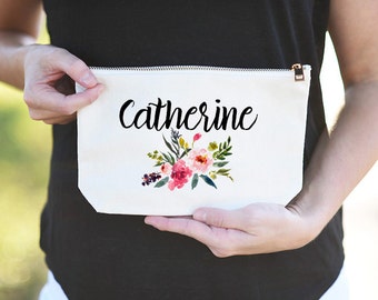 Bridesmaid Makeup Bag, Cosmetic Bag, Monogram Makeup Bag, Girly Makeup Bag, Initial Bridesmaid Makeup Bag, Makeup Bag, Bride Emergency Kit