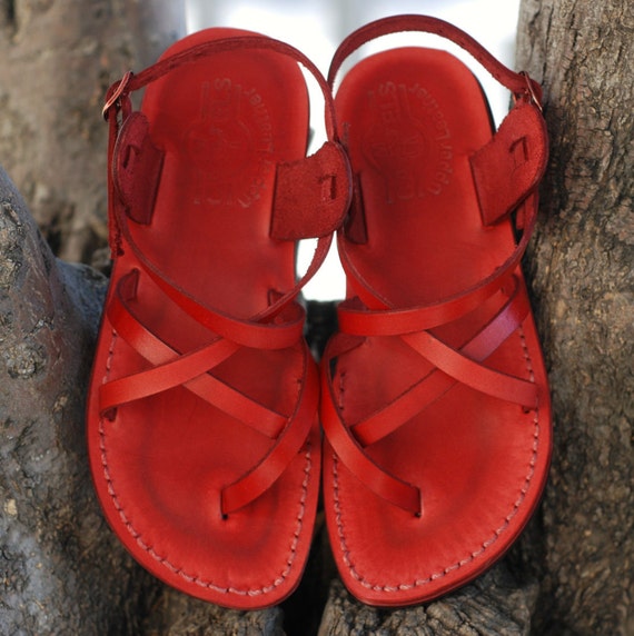 Neb_Chic_Fashions - red leather flats, red leather sandals, strappy ...