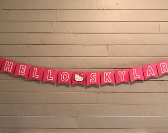 Hello Name Hello Kitty Personalized Birthday Party Banner