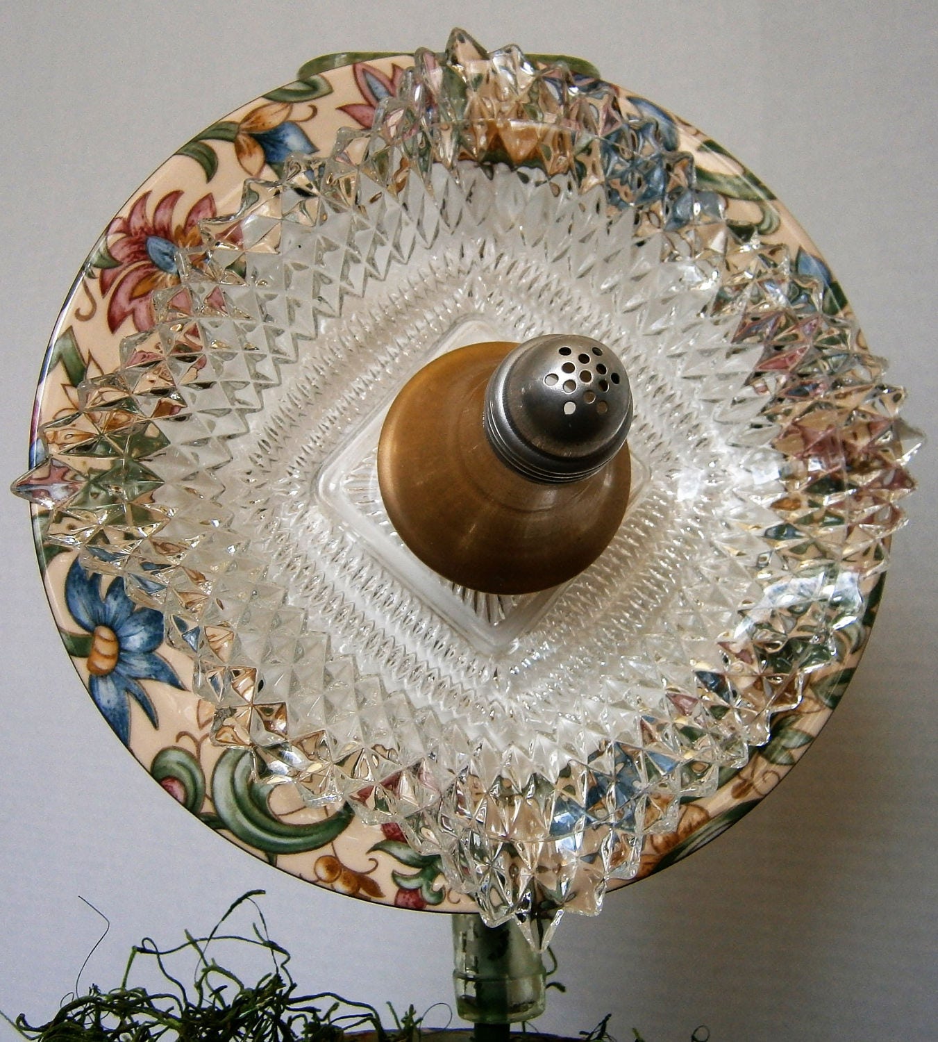 Glass Plate Flower-Garden Glass Flower Decor-Glass Plate Yard