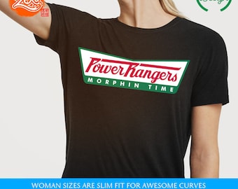 Womens Fit: Power Rangers Shirt / Krispy Kreme Meme Tee / Movie Inspired / Morphin Time / Power Rangers Krispy Kreme Parody Shirt / Logo