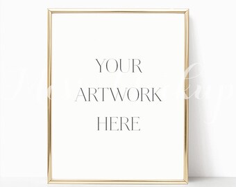 8x10 DIGITAL Gold Frame Mockup (Portrait) - Stock Photo, Styled Photography, Mock up, prints, illustration, INSTANT DOWNLOAD