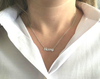 Personalized name necklace, Gold filled Silver Name Necklace, Cursive Name Necklace, Custom name necklace,Mother in law Gift,Bridemaids Gift