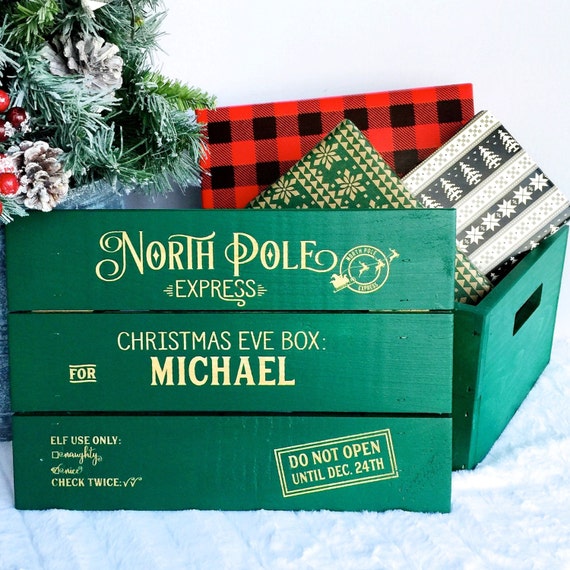 Items similar to Christmas Eve Box, Christmas Eve Crate, Christmas Eve, Christmas Gift for Kids ...