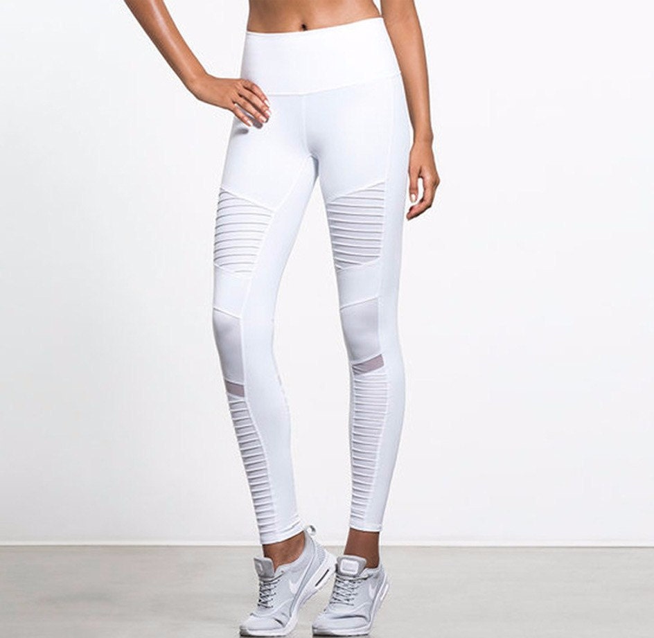white exercise pants