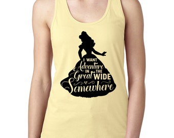 Belle Shirt, Disney Beauty and the Beast womens shirt, Beauty Tank, Custom Disney Shirt, Disney Racerback Tank