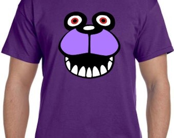 Bonnie The Bunny Face * Five Nights At Freddys Cosplay Parody T-Shirt * Sizes Youth X-Small - 5XL * Mystic * 5 * FNAF * 5NAF * Freddies