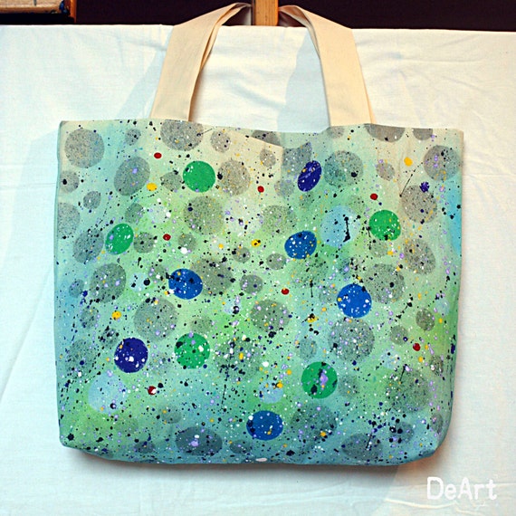 hand painted tote bag