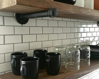 Pipe Shelf | Industrial Shelf | Floating Shelves | Pipe Shelves | Wood Shelves