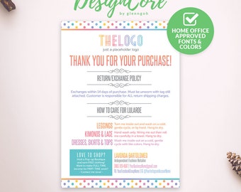 Thank You Cards, Care Cards, Home Office Approved, Personalized, Polka Dot, Digital Files, Marketing, Fashion Consultant Retailer, DCTYC001