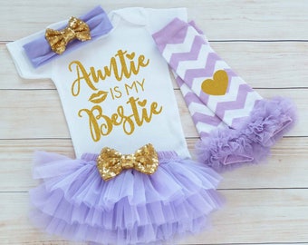Auntie Is My Bestie, Baby Girl Coming Home Bodysuit, Coming Home Baby Girl, Auntie's Girl Outfit, Baby Shirt, Baby Shower Gift, Infant Shirt