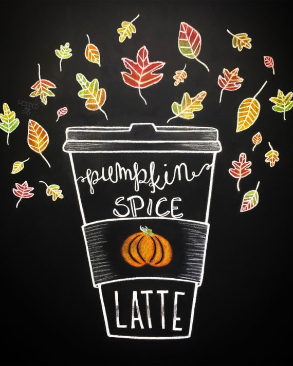 Pumpkin Spice Latte Print DIY Chalkboard Printable Fall