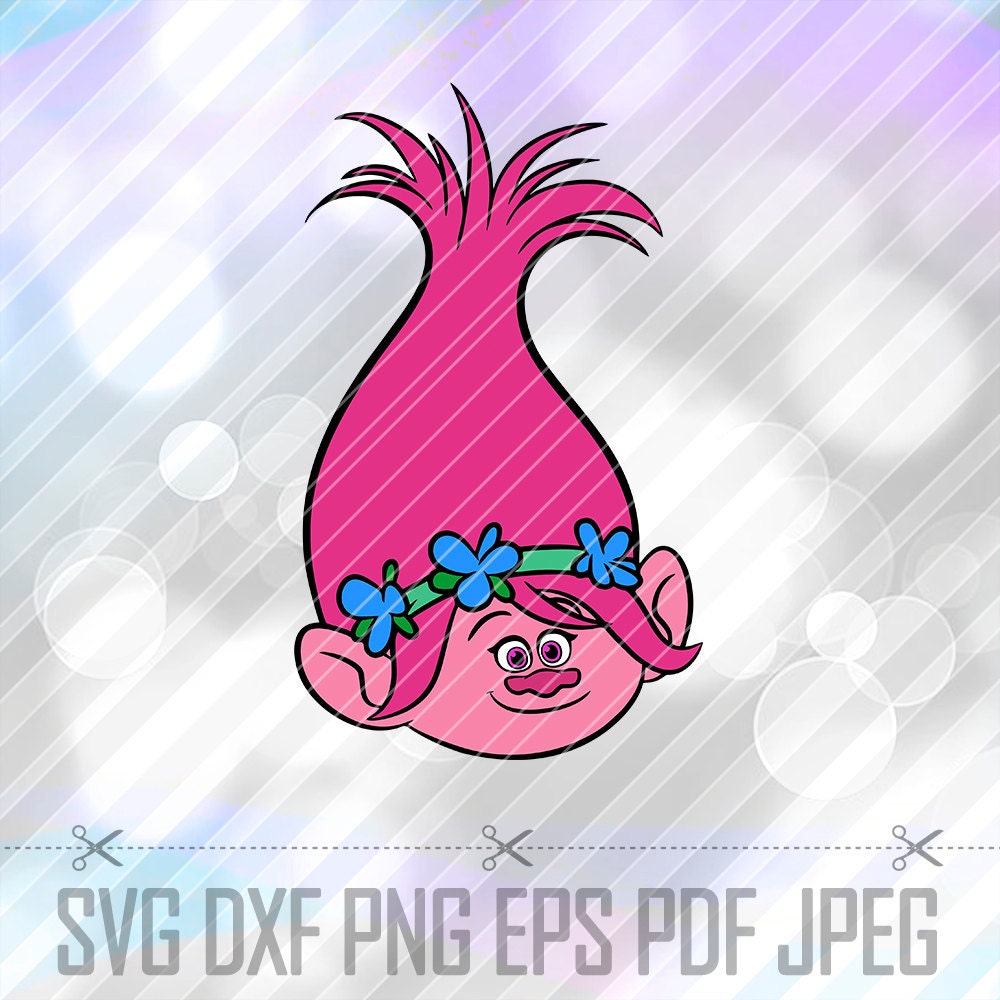 Trolls Poppy Head LAYERED SVG DXF Eps Studio Vector Cut Files