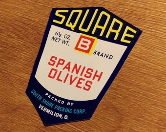 10 Square B - Spanish Olives Jar Labels - South Shore Packing Corp.