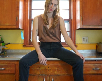 1980s Black Harley Davidson Hight Waisted Jeans