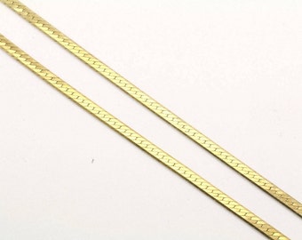 18K Thin Herringbone Charm Clasp Necklace main image 1